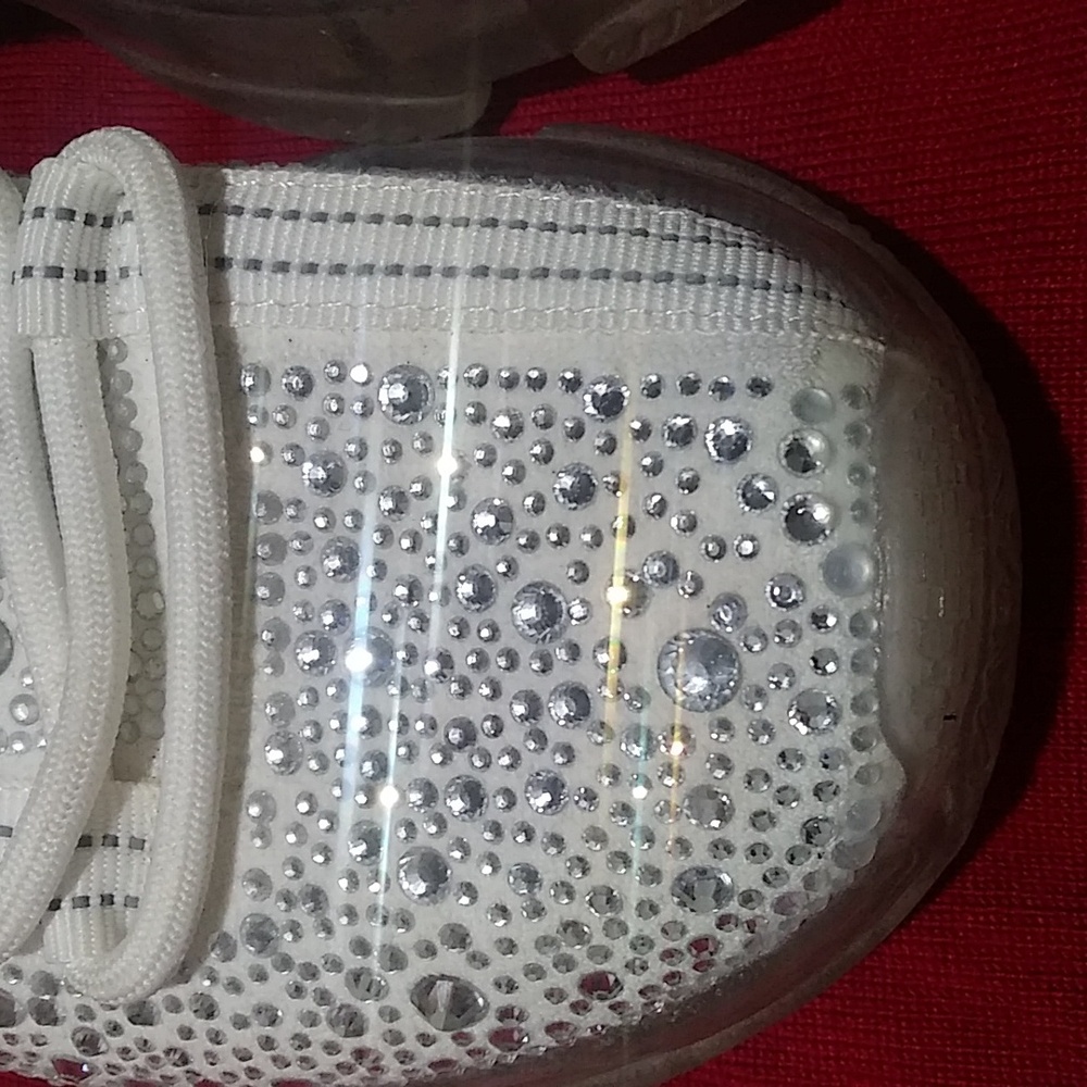 Steve Madden silver white sparkly tennis 6 - Picture 2 of 8